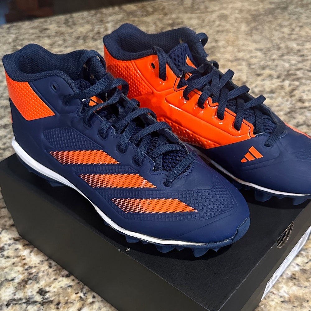 Adidas Kids' Blue and Orange baseball cleats